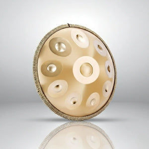 Handpan Doré 10 Notes - Gamme Ré Mineur Kurd (440 Hz)