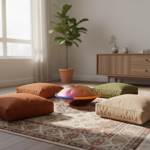 Handpan Rose/Doré 10 Notes - Gamme Ré Mineur Kurd (440 Hz)