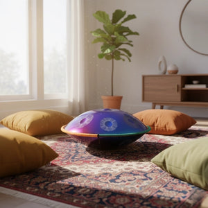 Handpan Bleu 10 Notes - Gamme Ré Mineur Kurd (440 Hz)