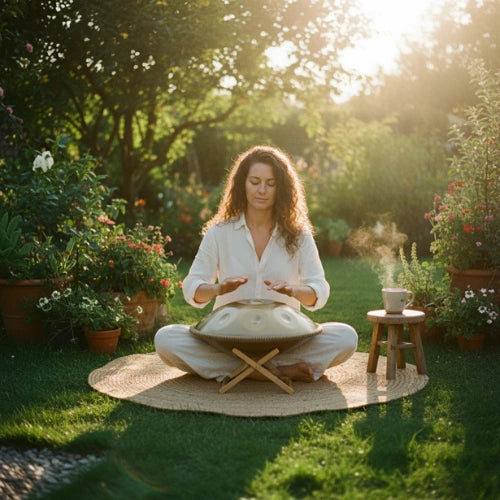 Handpan Doré 9 Notes - Gamme Ré Mineur Kurd (440 Hz)