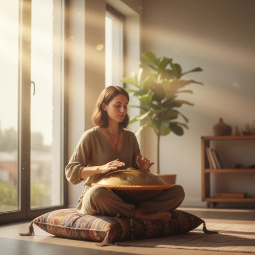 Handpan Or 10 Notes - Gamme Ré Mineur Kurd (440 Hz)