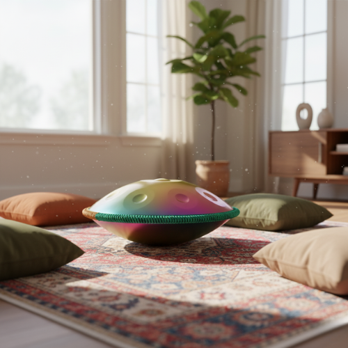 Handpan Vert 10 Notes - Gamme Ré Mineur Kurd (440 Hz)