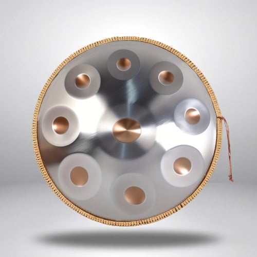 Handpan Argent 9 Notes - Gamme Ré Mineur Kurd (440 Hz)