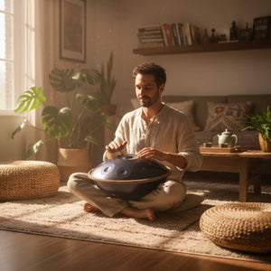 Handpan Bleu Marine 9 Notes - Gamme Ré Mineur Kurd (440 Hz)