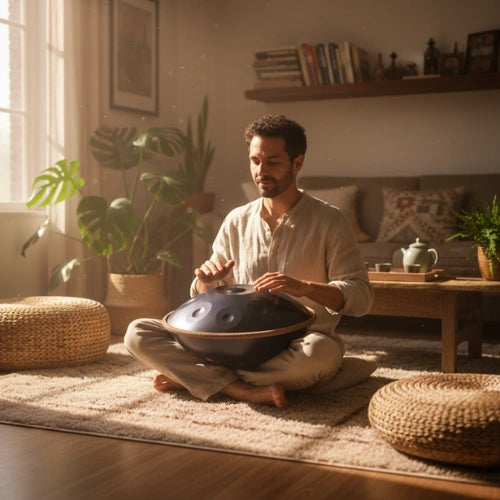 Handpan Bleu Marine 9 Notes - Gamme Ré Mineur Kurd (440 Hz)