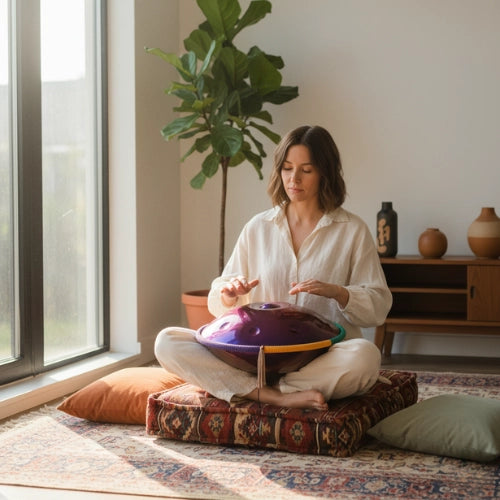 Handpan Violet 10 Notes - Gamme Ré Mineur Kurd (440 Hz)