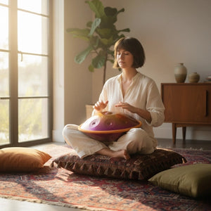 Handpan Rose/Doré 10 Notes - Gamme Ré Mineur Kurd (440 Hz)