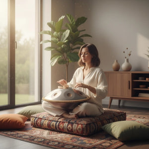 Handpan Argent 9 Notes - Gamme Ré Mineur Kurd (440 Hz)