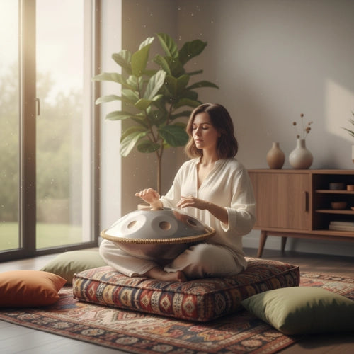 Handpan Argent 9 Notes - Gamme Ré Mineur Kurd (440 Hz)