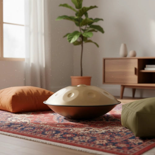 Handpan Doré 10 Notes - Gamme Ré Mineur Kurd (440 Hz)