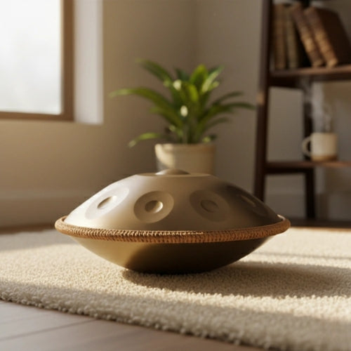 Handpan Doré 12 Notes - Gamme Ré Mineur Kurd (440 Hz)