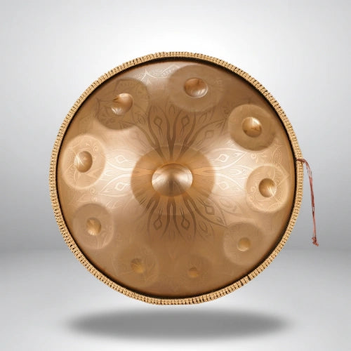 Handpan Mantra Doré 10 Notes - Gamme Ré Mineur Kurd (440 Hz)
