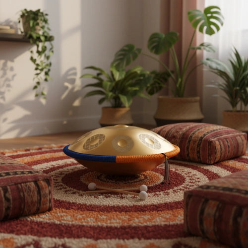 Handpan Or 10 Notes - Gamme Ré Mineur Kurd (440 Hz)